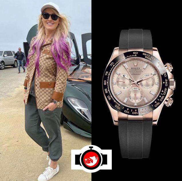 youtuber SuperCar Blondie spotted wearing a Rolex 