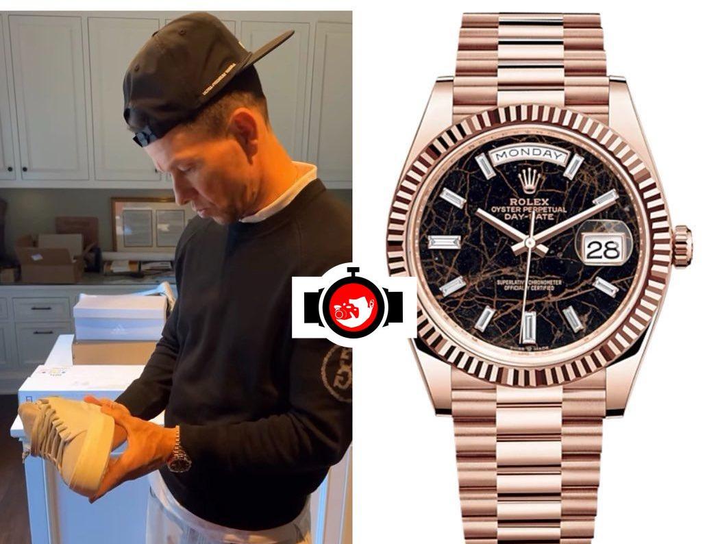 actor Mark Wahlberg spotted wearing a Rolex 228235