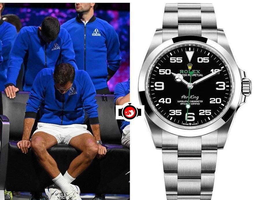 tennis player Roger Federer spotted wearing a Rolex 126900