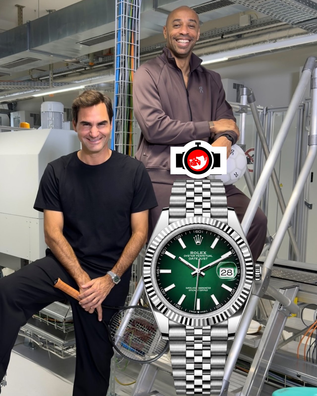 tennis player Roger Federer spotted wearing a Rolex 126334