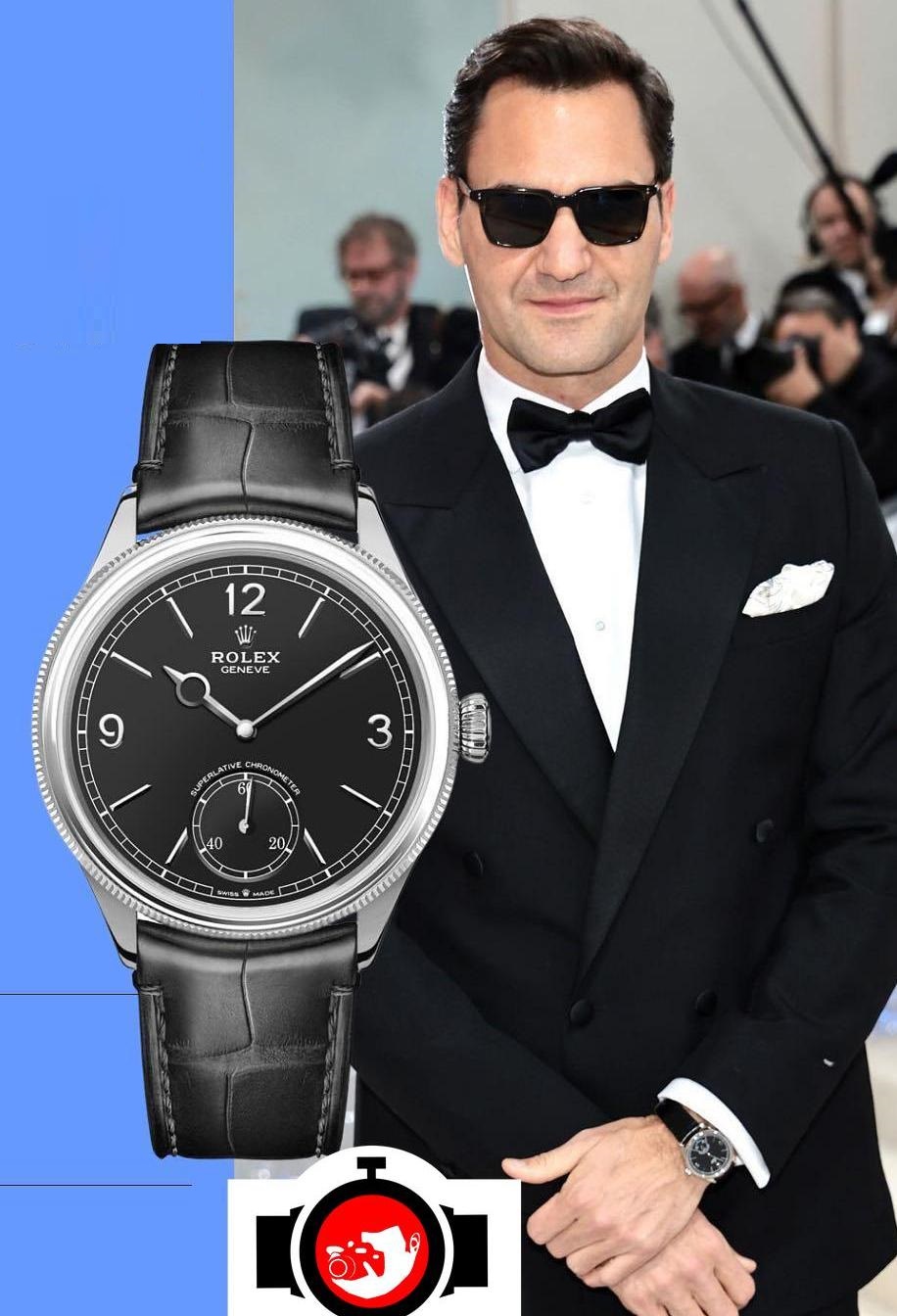 tennis player Roger Federer spotted wearing a Rolex 52509