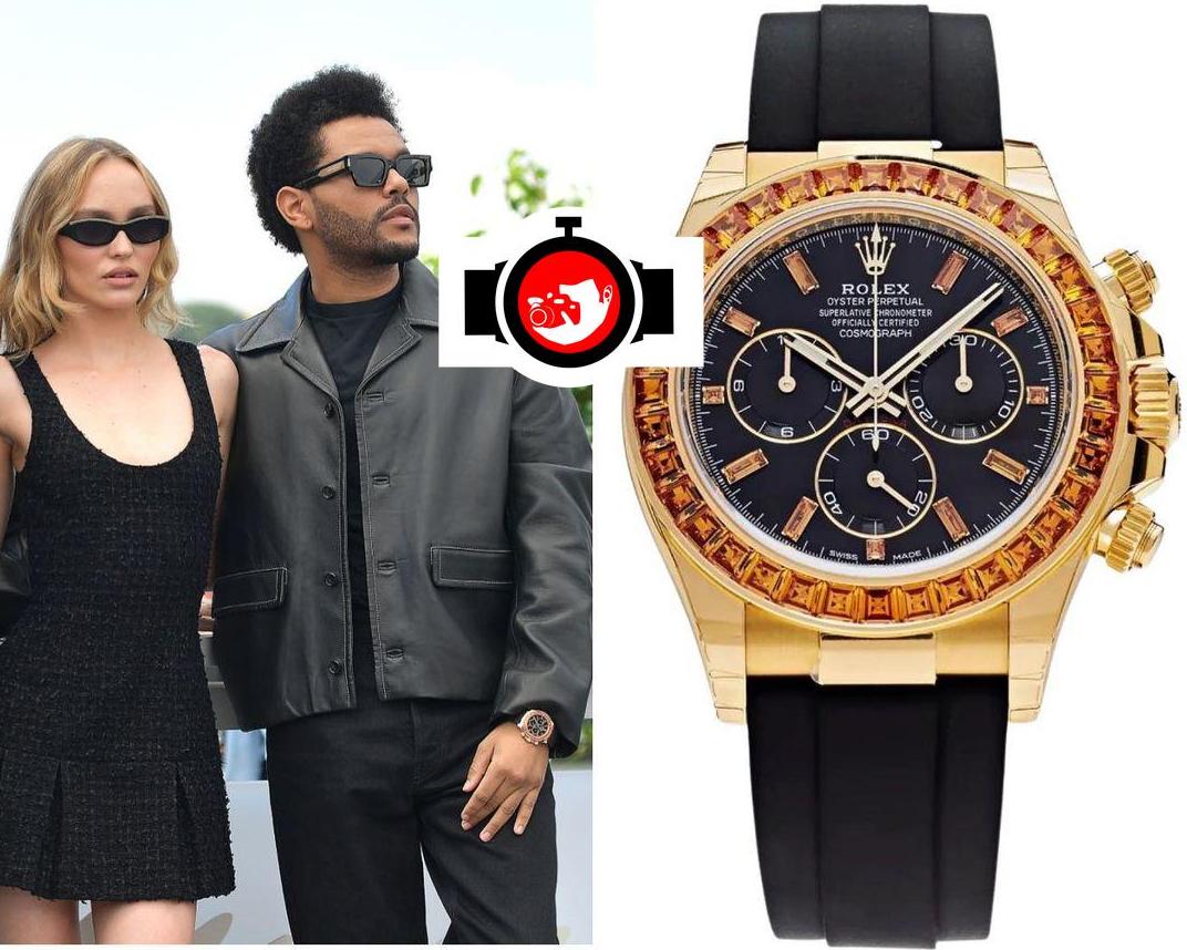 singer The Weeknd spotted wearing a Rolex 116588SACO