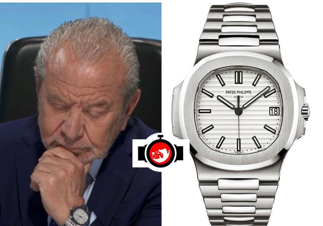 business man Alan Sugar spotted wearing a Patek Philippe 5711/1A-011
