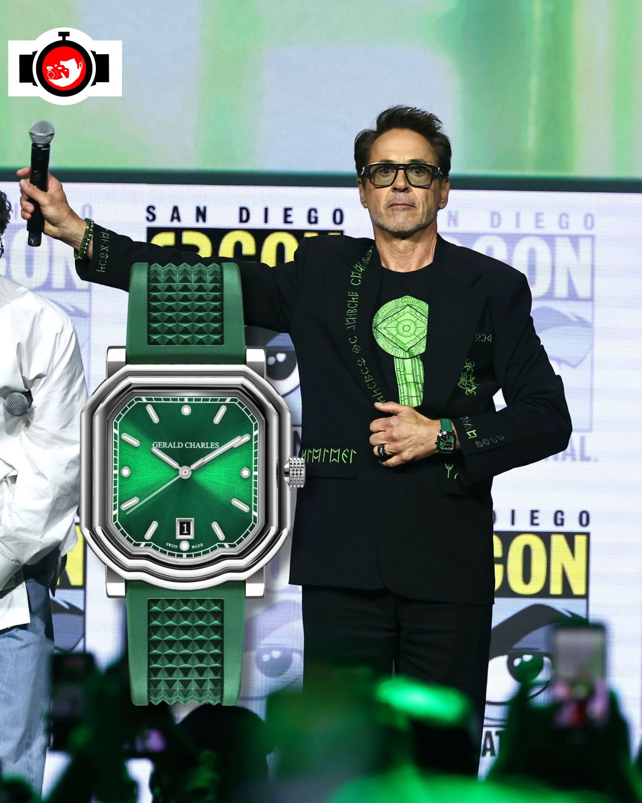 Robert Downey Jr. Wears Gerald Charles Maestro 2.0 Ultra-Thin Emerald Green at Comic-Con San Diego