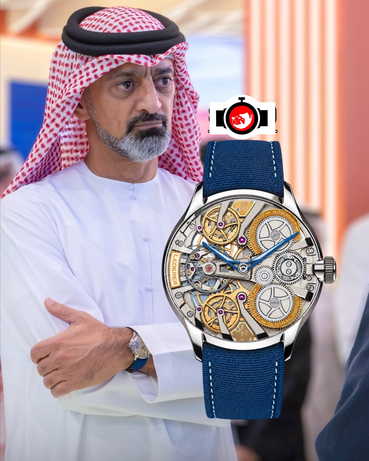 royal Ammar bin Humaid Al Nuaimi spotted wearing a Lederer Central Impulse Chronometer Inverto