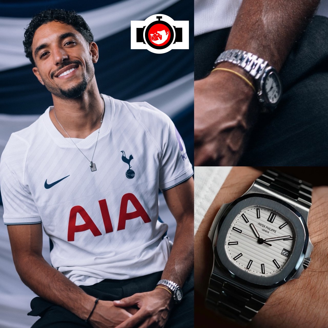 footballer Omar Marmoush spotted wearing a Patek Philippe 5711/1A-011