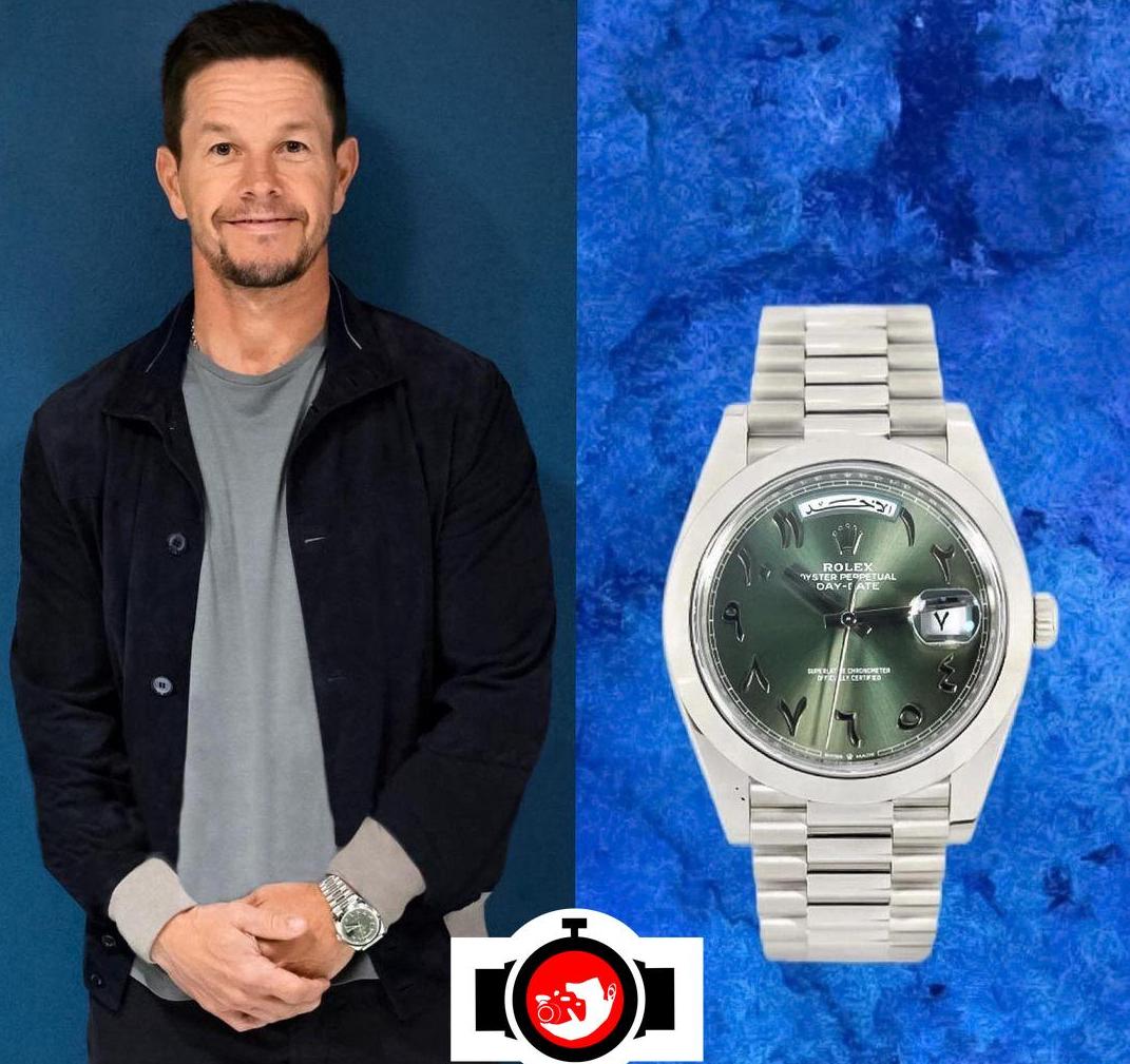 actor Mark Wahlberg spotted wearing a Rolex 228206