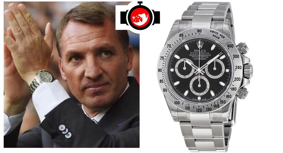 football manager Brendan Rogers spotted wearing a Rolex 116520