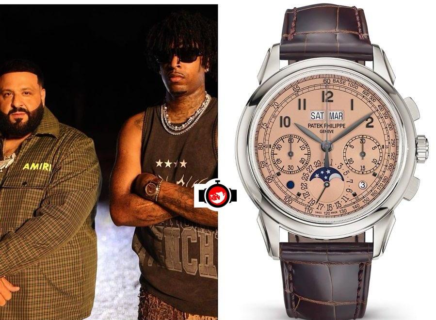 rapper 21 Savage spotted wearing a Patek Philippe 5270P