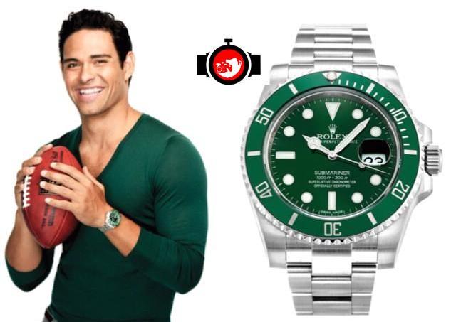 american football player Mark Sanchez spotted wearing a Rolex 116610LV