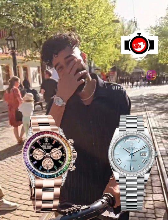 singer AP Dhillon spotted wearing a Rolex 228396