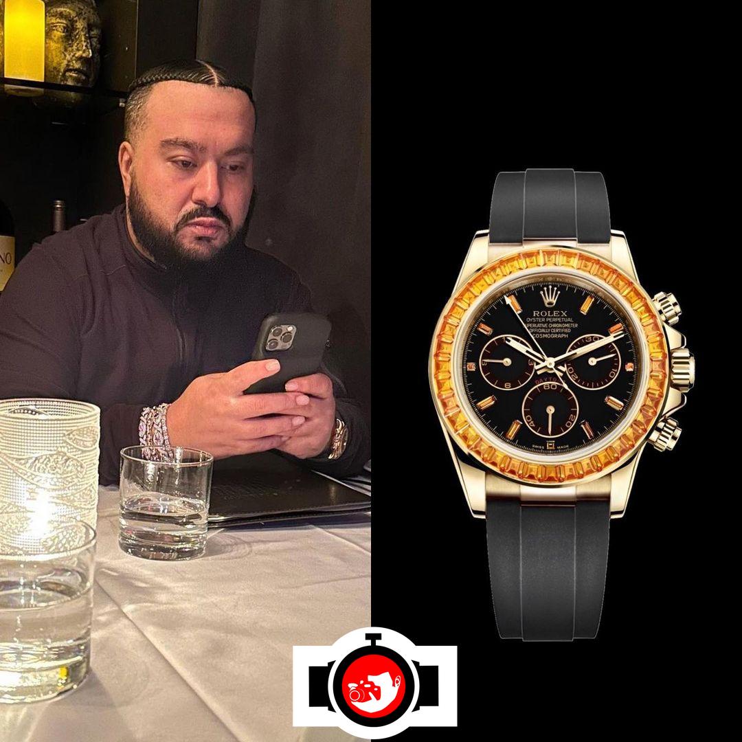artist Cash XO spotted wearing a Rolex 116588SACO