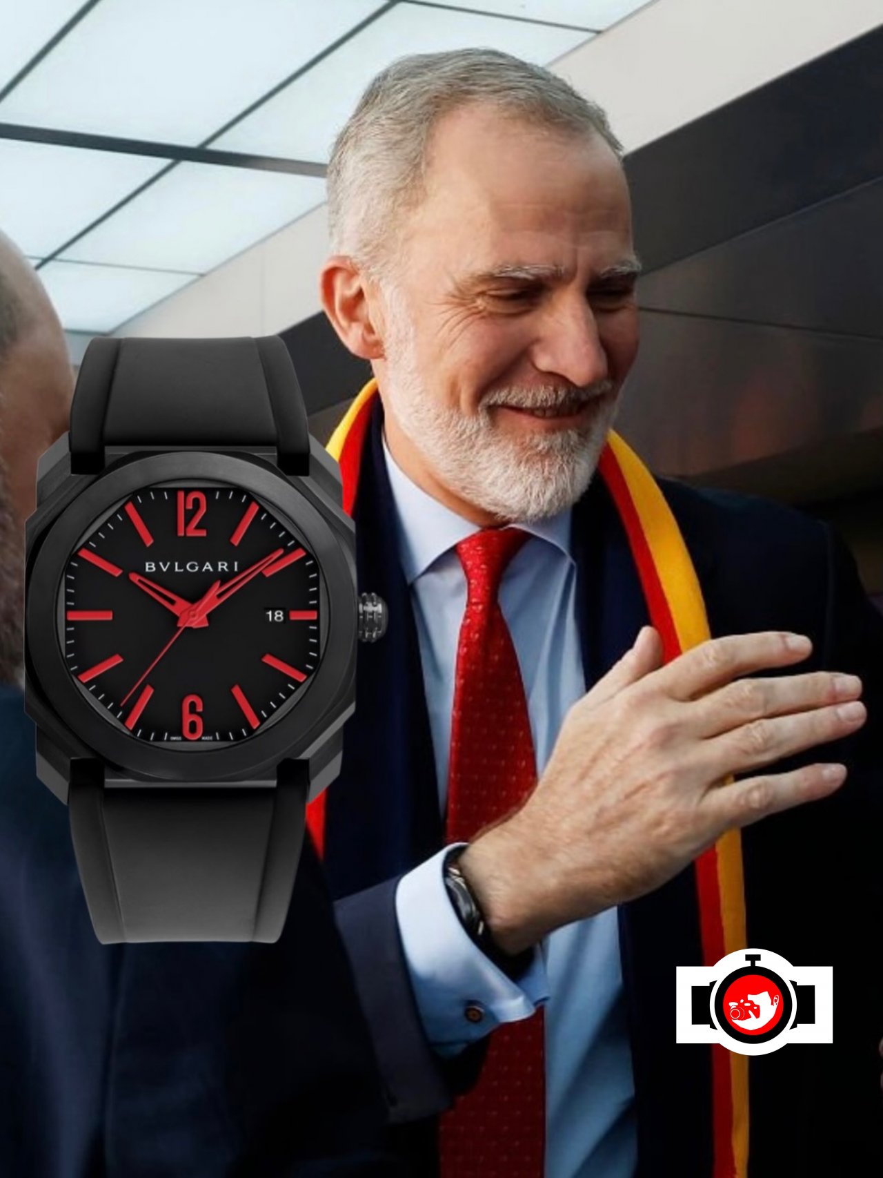 royal King Felipe VI of Spain spotted wearing a Bulgari 103058