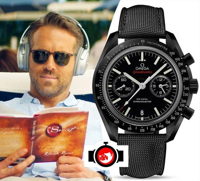 actor Ryan Reynolds spotted wearing a Omega 311.92.44.51.01.003