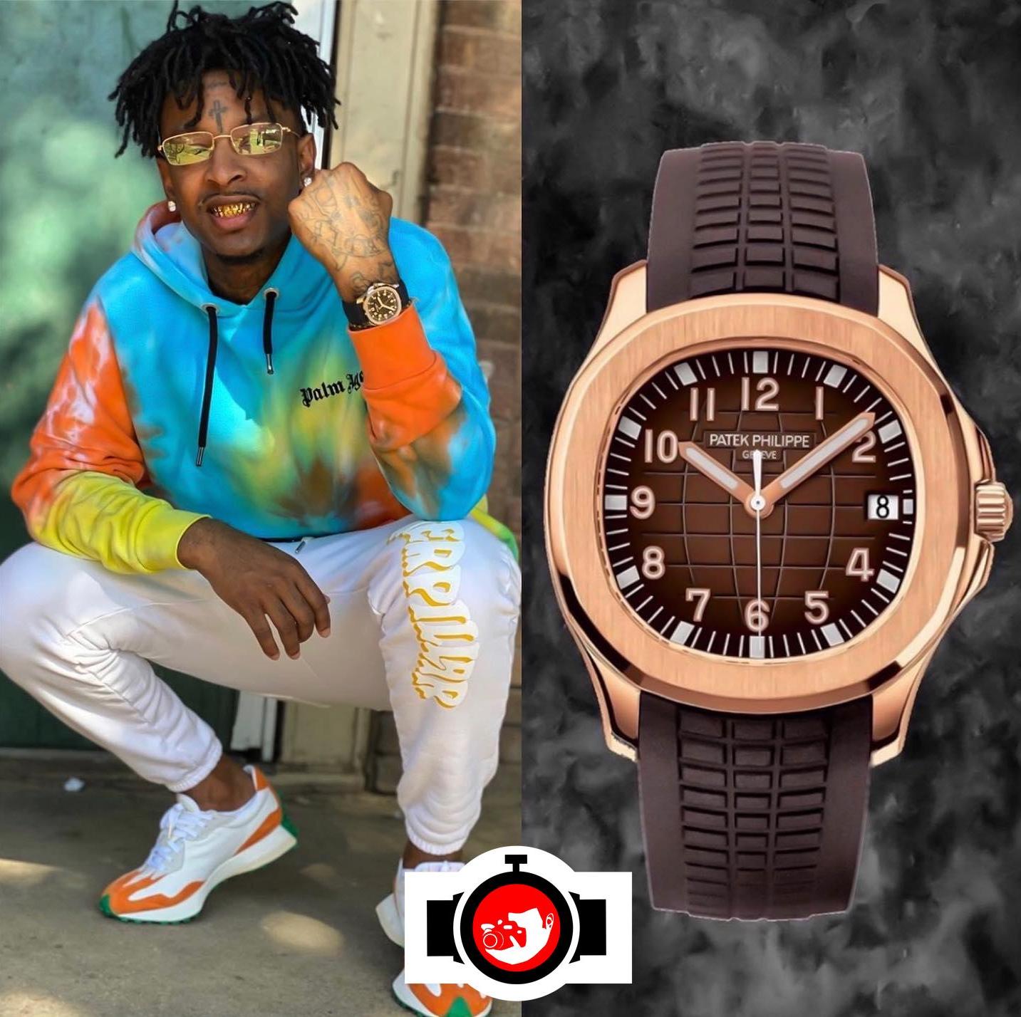 rapper 21 Savage spotted wearing a Patek Philippe 5167R