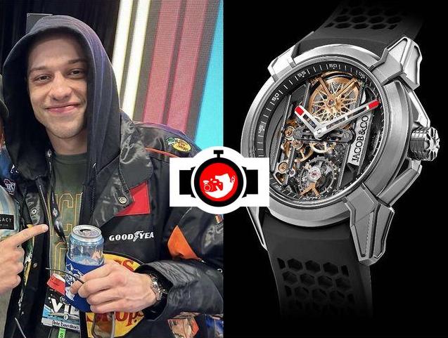 comedian Pete Davidson spotted wearing a Jacob & Co EX101.20.PS.PP.A
