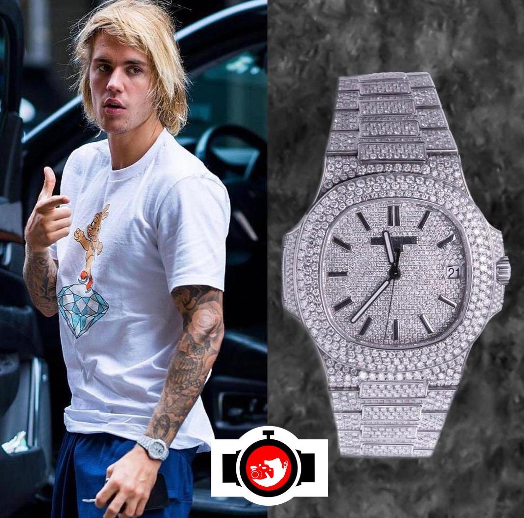 singer Justin Bieber spotted wearing a Patek Philippe 5711/1A