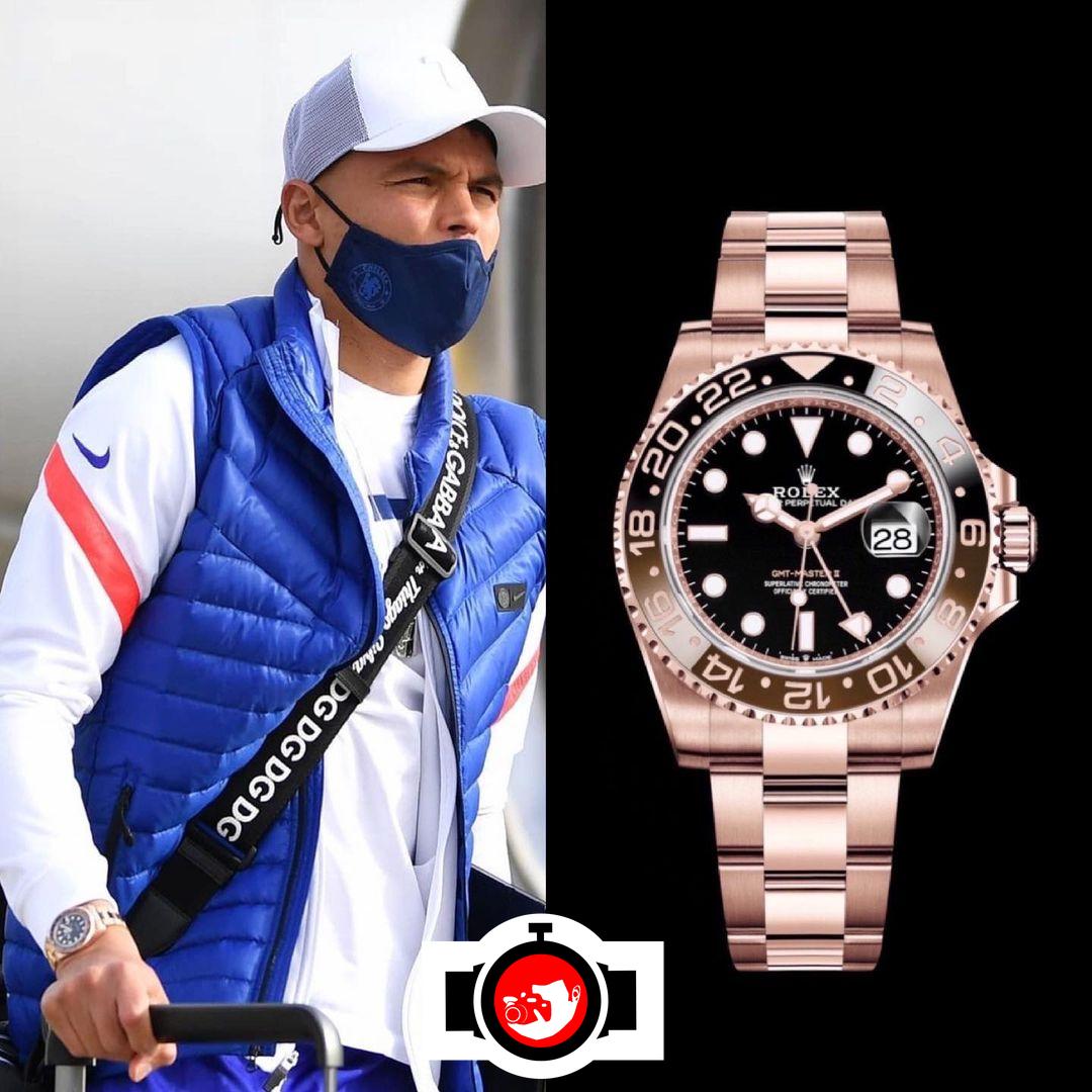 footballer Thiago Silva spotted wearing a Rolex 126715CHNR