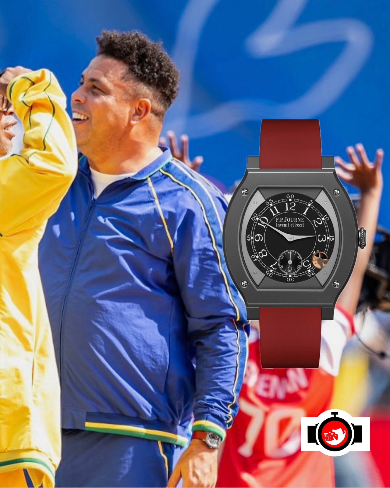 footballer Ronaldo Lima spotted wearing a F.P. Journe Elegante Titane