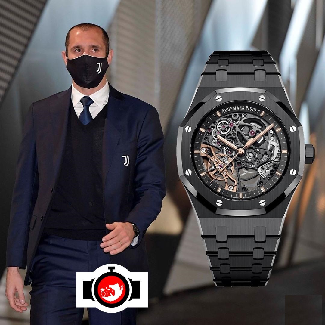 footballer Giorgio Chiellini spotted wearing a Audemars Piguet 15416CE