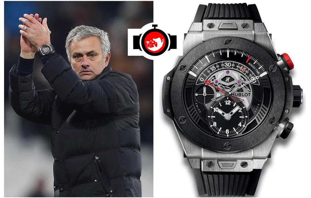 football manager Jose Mourinho spotted wearing a Hublot 413.NM.1127.RX