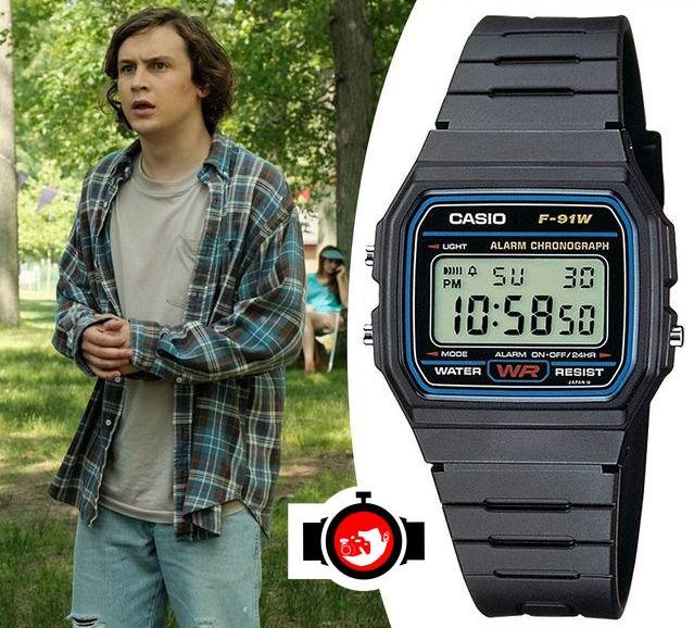 actor Logan Miller spotted wearing a Casio F-91W