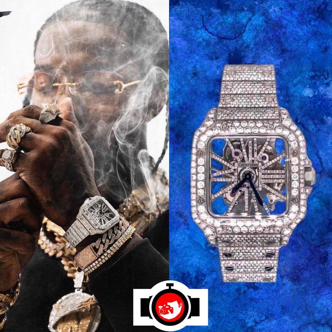 rapper Pop Smoke spotted wearing a Cartier WHSA0007
