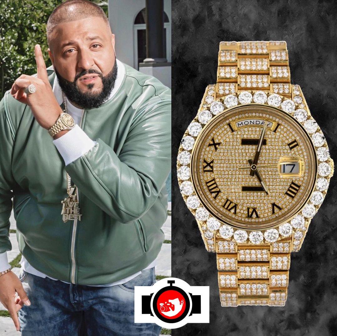 musician DJ Khaled spotted wearing a Rolex 228238