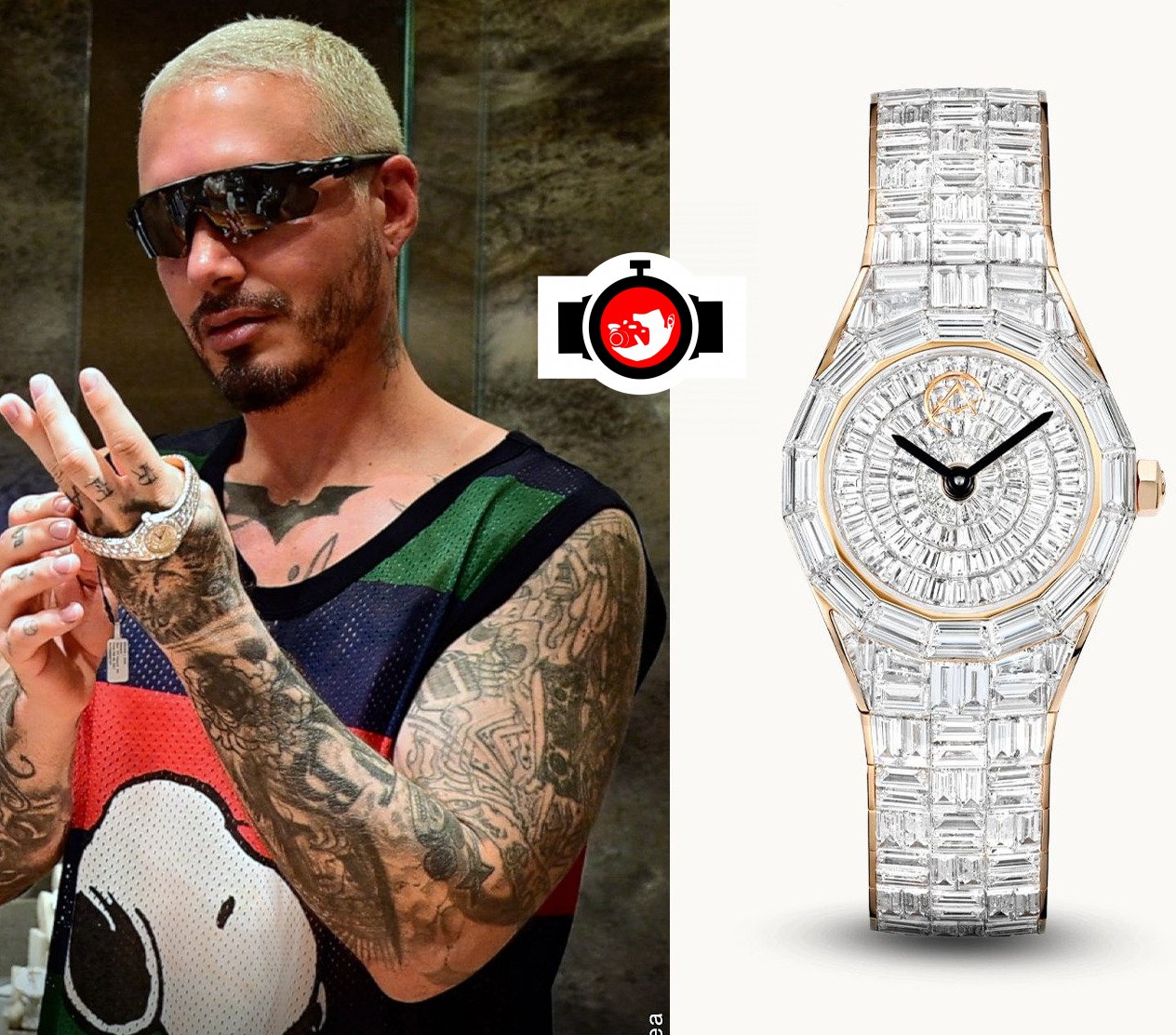 rapper J Balvin spotted wearing a Avi & Co. AH55R-D