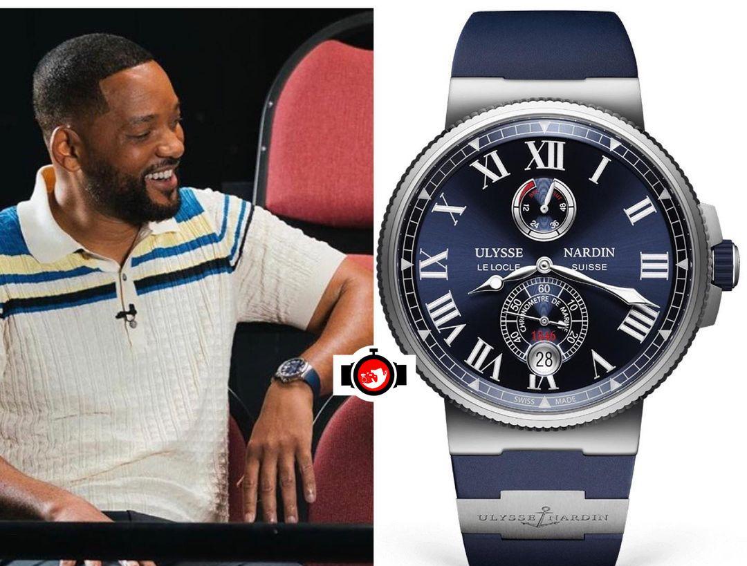 actor Will Smith spotted wearing a Ulysse Nardin 1183-310-3/43