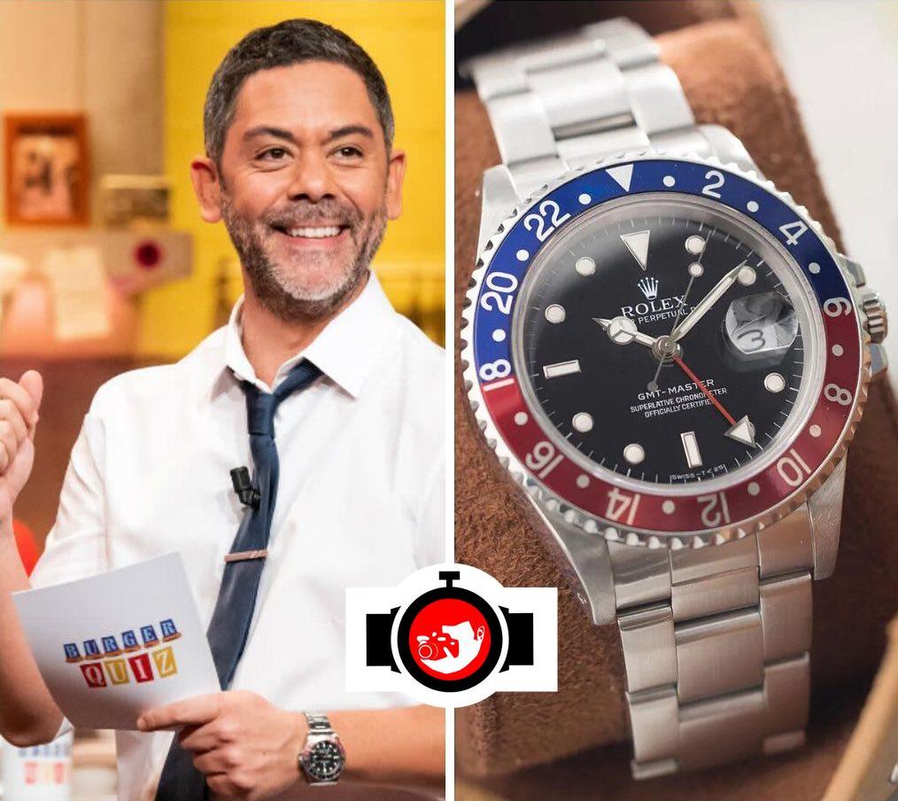 comedian Manu Payet spotted wearing a Rolex 16700