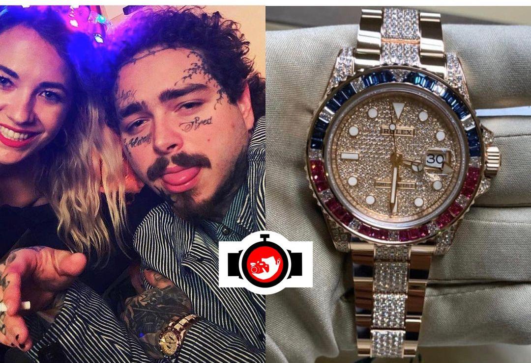 singer Post Malone spotted wearing a Rolex 126755SARU
