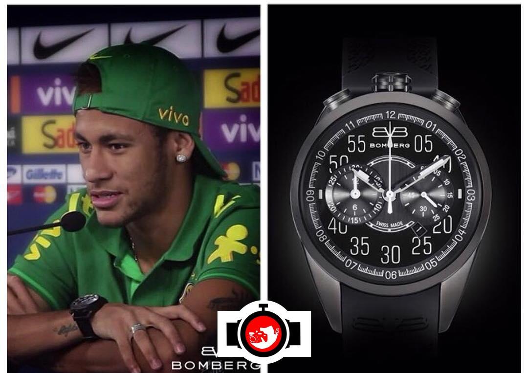 footballer Neymar Jr spotted wearing a BOMBERG 0084
