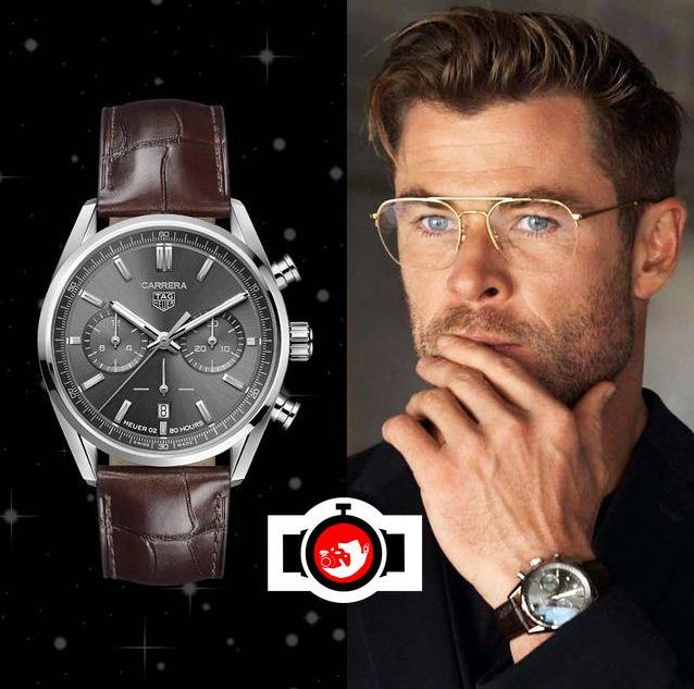 actor Chris Hemsworth spotted wearing a Tag Heuer CBN2012.FC6483