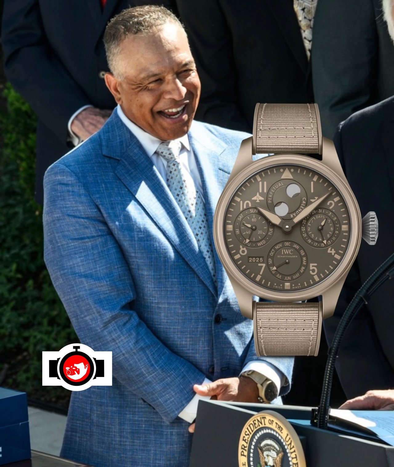 football manager Dave Roberts spotted wearing a IWC Schaffhausen IW502701