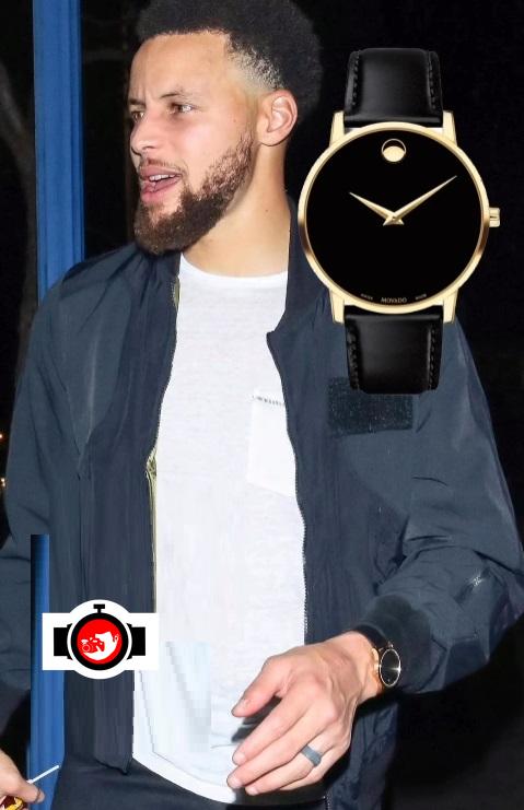 basketball player Stephen Curry spotted wearing a Movado 
