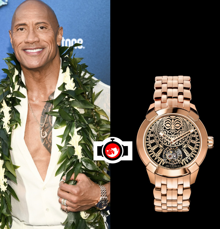 actor Dwayne Johnson spotted wearing a Jacob & Co. 
