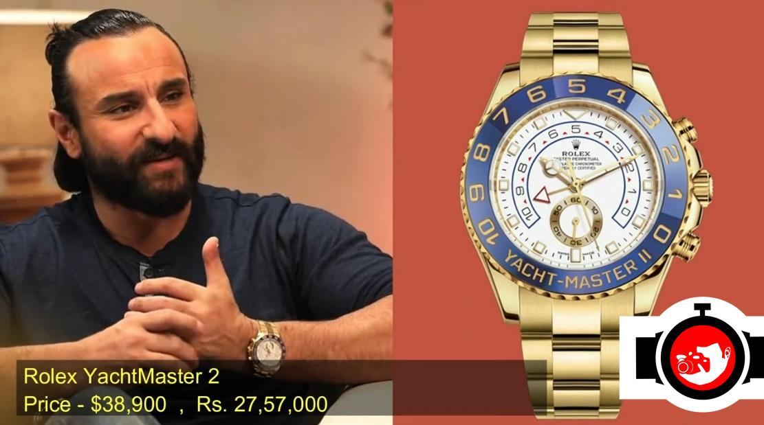 Saif Ali Khan's Impressive Watch Collection: A Closer Look at His Rolex YachtMaster II in Yellow Gold