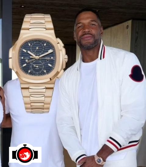 american football player Michael Strahan spotted wearing a Patek Philippe 