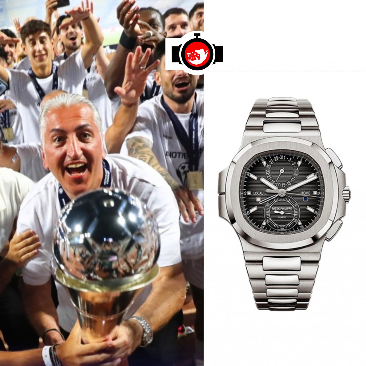 entrepreneur Michalis Bousis spotted wearing a Patek Philippe 5324G