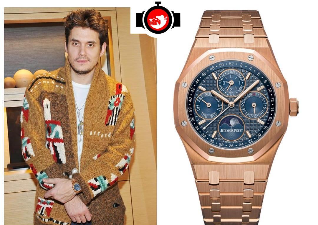 singer John Mayer spotted wearing a Audemars Piguet 26574OR