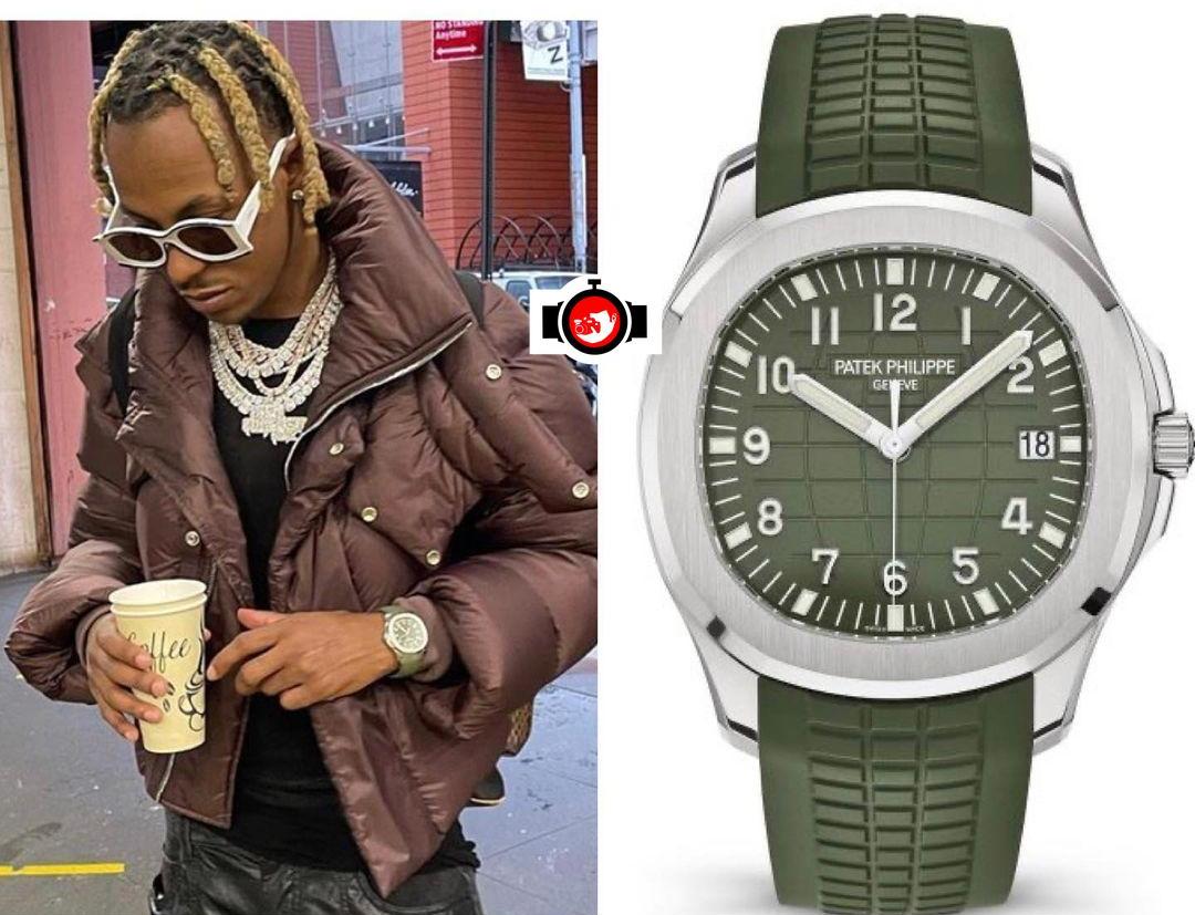 rapper Rich The Kid spotted wearing a Patek Philippe 5168G