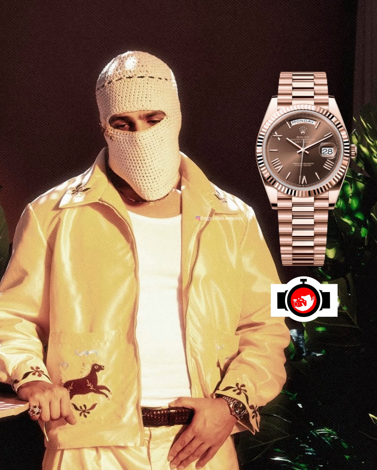 musician Tul8te spotted wearing a Rolex 228235