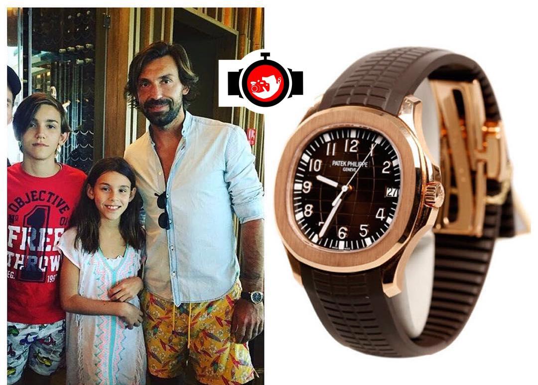 football manager Andrea Pirlo spotted wearing a Patek Philippe 5167R