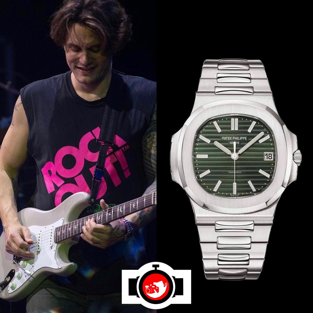 singer John Mayer spotted wearing a Patek Philippe 5711/1A-014
