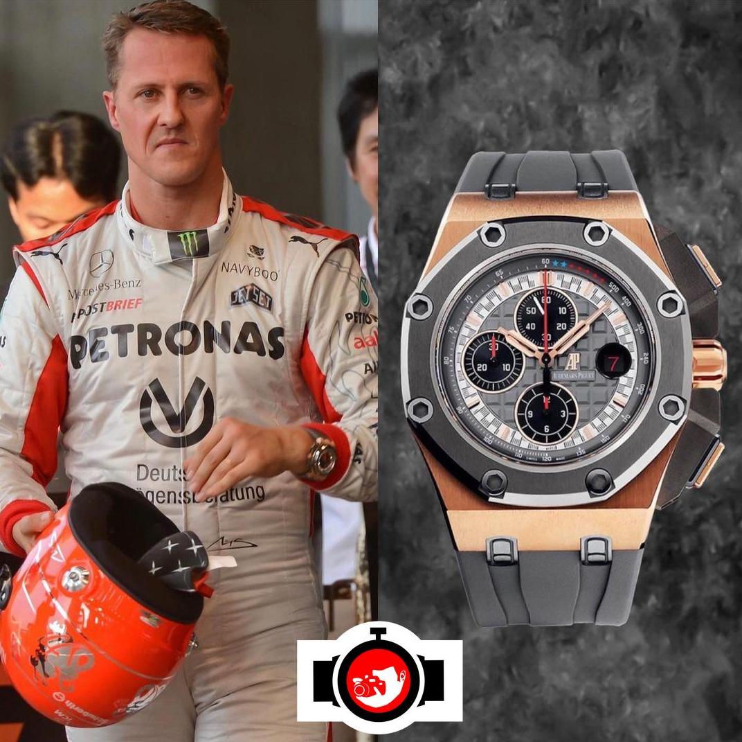 pilot Michael Schumacher spotted wearing a Audemars Piguet 26568OM