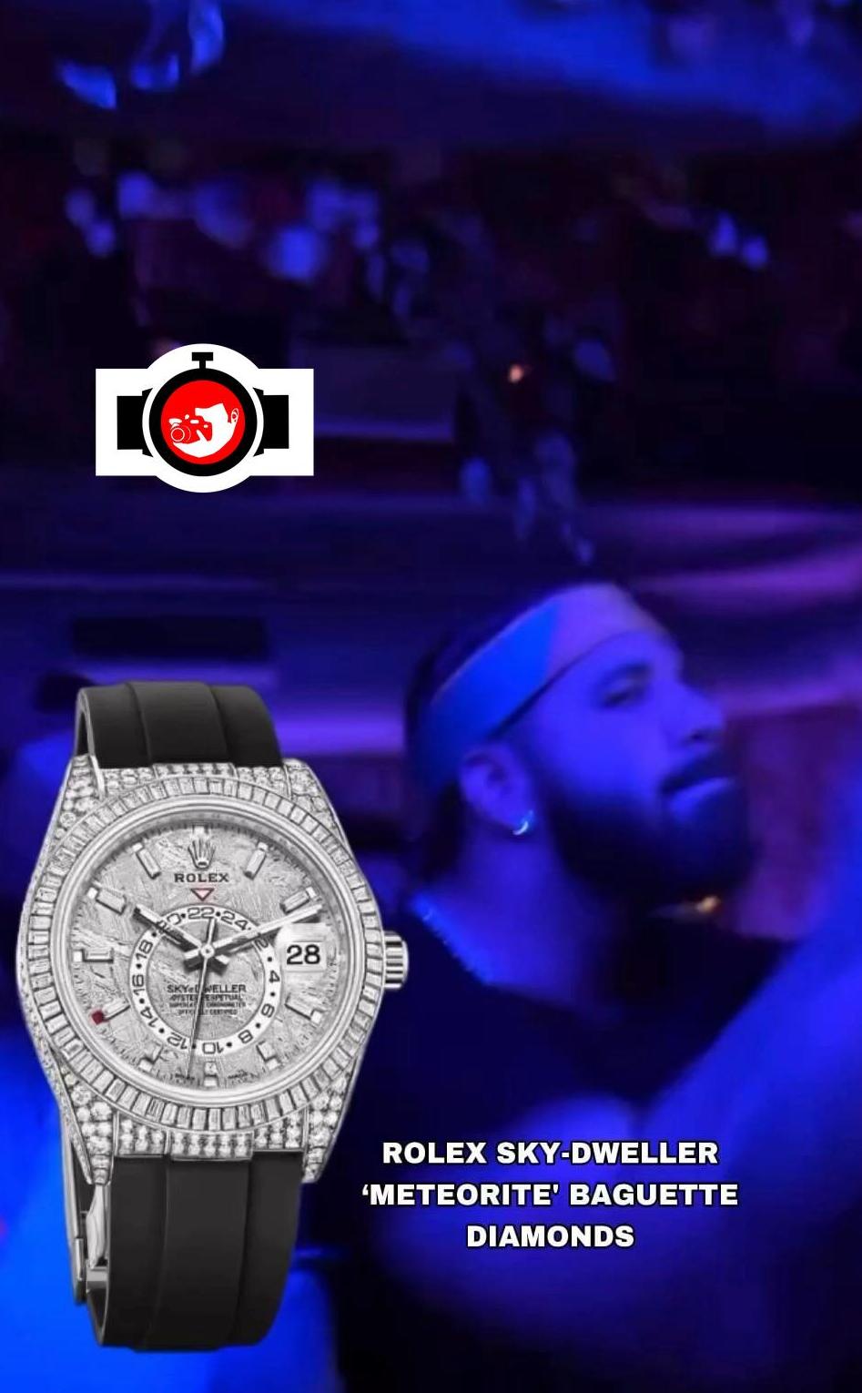 rapper Drake spotted wearing a Rolex 326259TBR