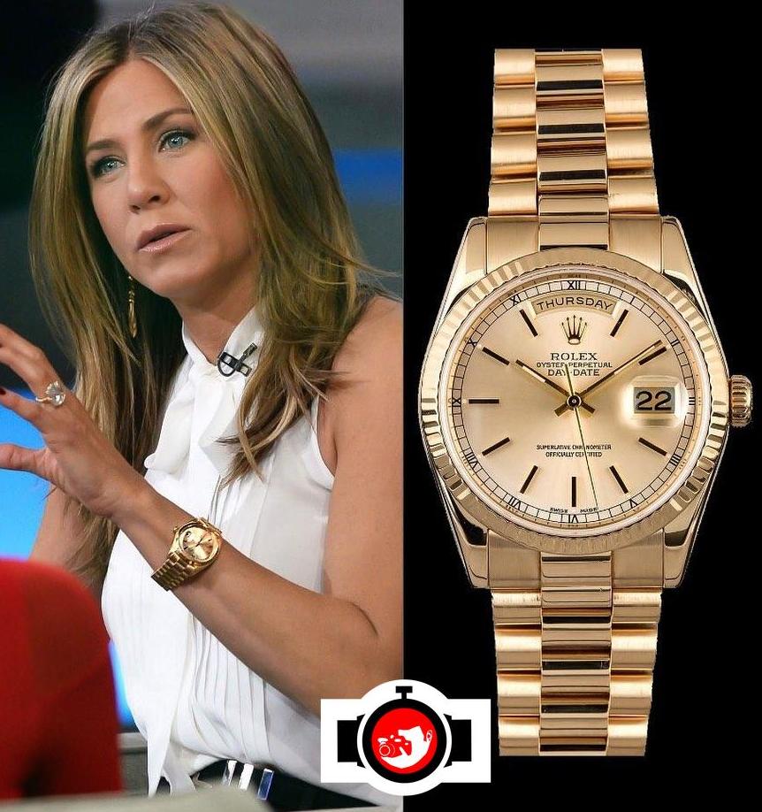 actor Jennifer Aniston spotted wearing a Rolex 118238