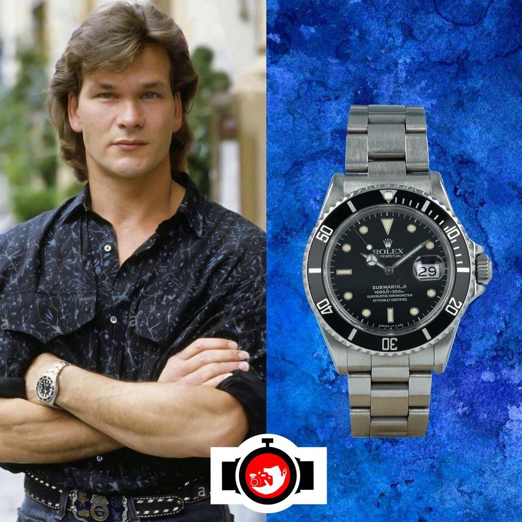 actor Patrick Swayze spotted wearing a Rolex 16610