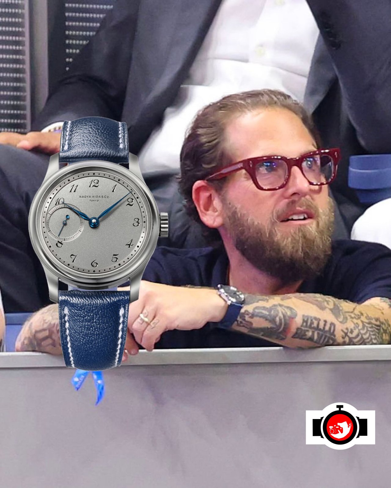 actor Jonah Hill spotted wearing a Naoya Hida & Co. NH TYPE 1